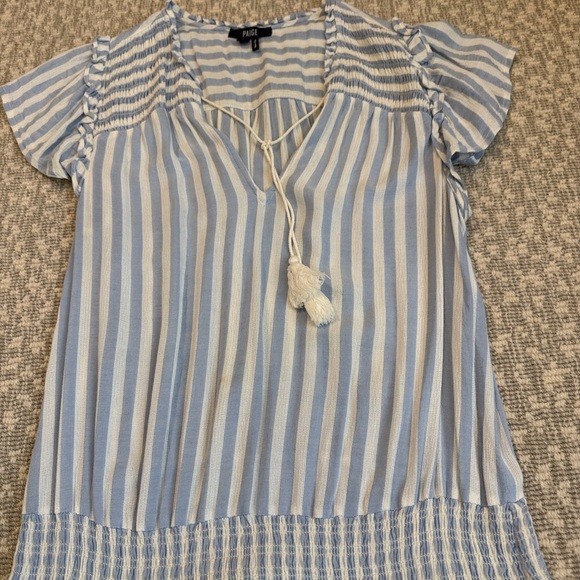 PAIGE Christina Blue and White Striped Dress, small - Picture 4 of 8